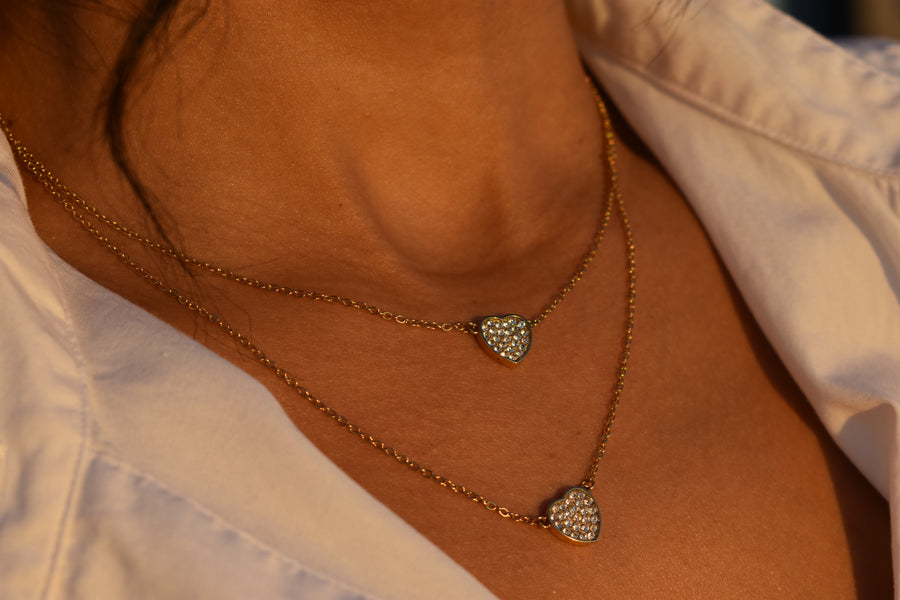 Tia Double Heart Necklace