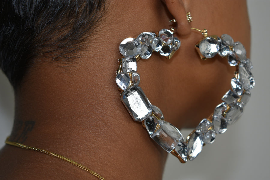 'Heart' Around The Way Glam Earrings